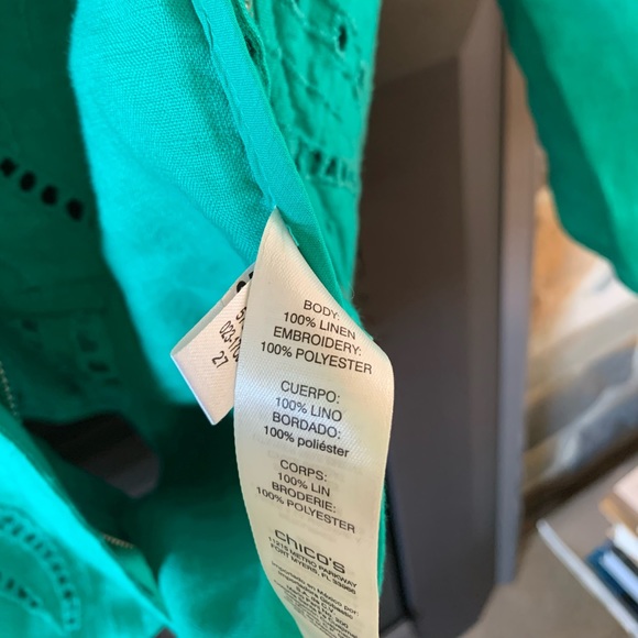 Chicos Eyelet Linen Jacket - Picture 9 of 15